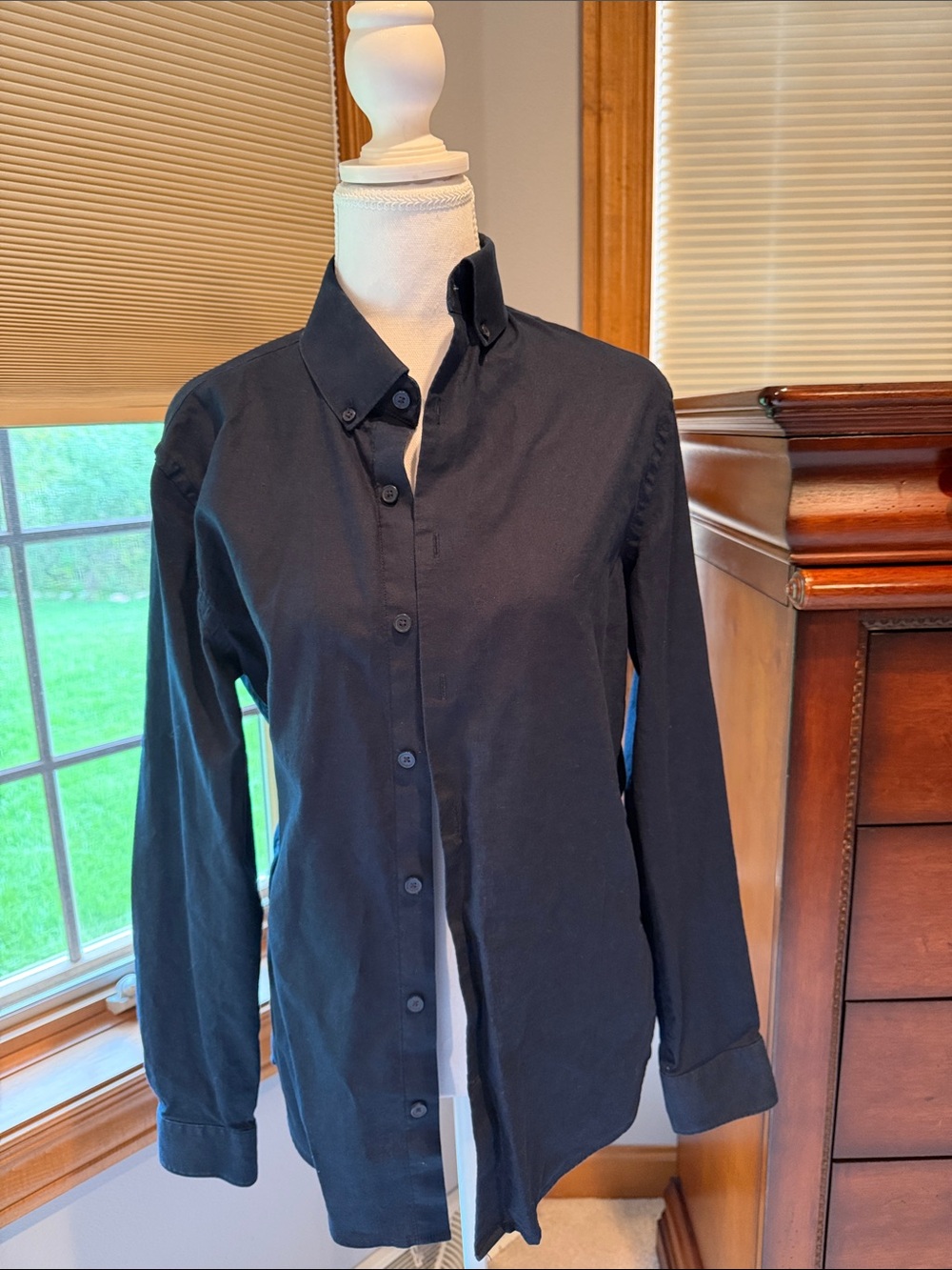 Express Extra Slim 1MX Classic Button-Down Shirt — Navy XS
